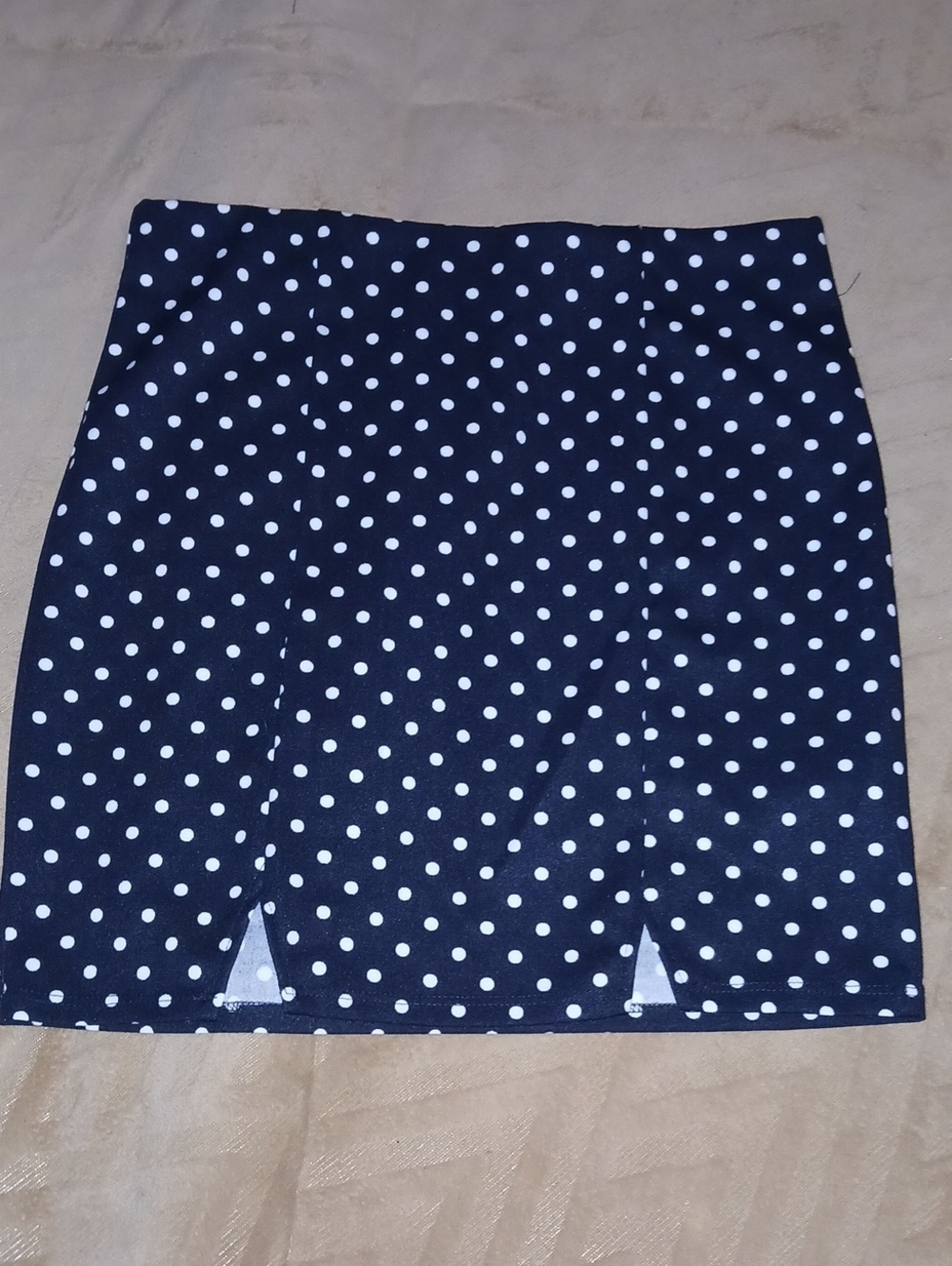 Womens Must Have Classic Black Polka Dot Mini Skirt Elastic Waist Sz: M